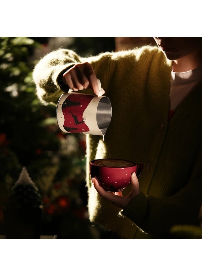 MHW-3BOMBER Milk Pitcher 5.0 Christmas Edition – 600 ml Stainless Steel Milk Frothing Jug with Precision Pour Spout, Ergonomic Handle, Professional Barista Latte Art Pitcher - Image 5